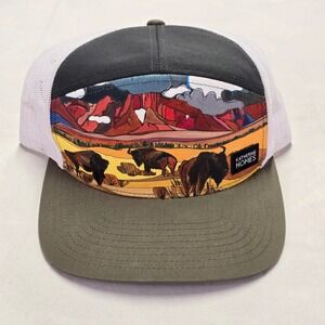 Katherine Homes Hat Bison and Prairielands 7 Panel Snapback Cap